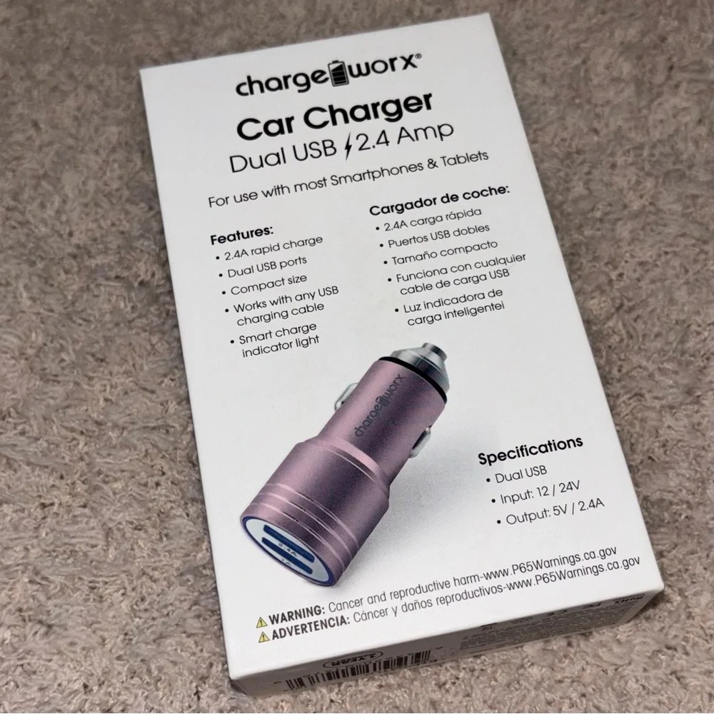 Pink Dual USB Car Charger